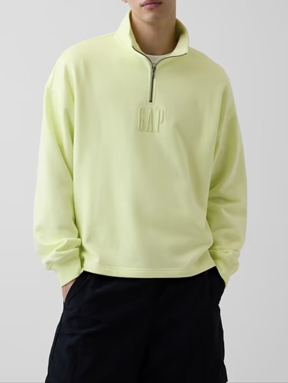 NWT★ GAP Logo Yellow Quarter Zip Pullover / L